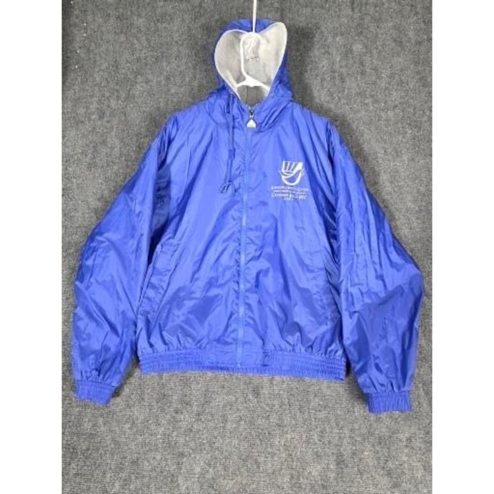 Augusta Sportswear Mens Blue Windbreaker Jacket Fleece Lined Carnegie Hall M NYC